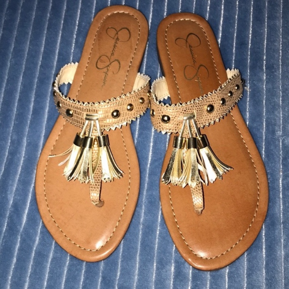gold sandals